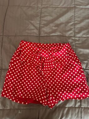LC Lauren Conrad Red Polka Dot High-Waist Bow Shorts